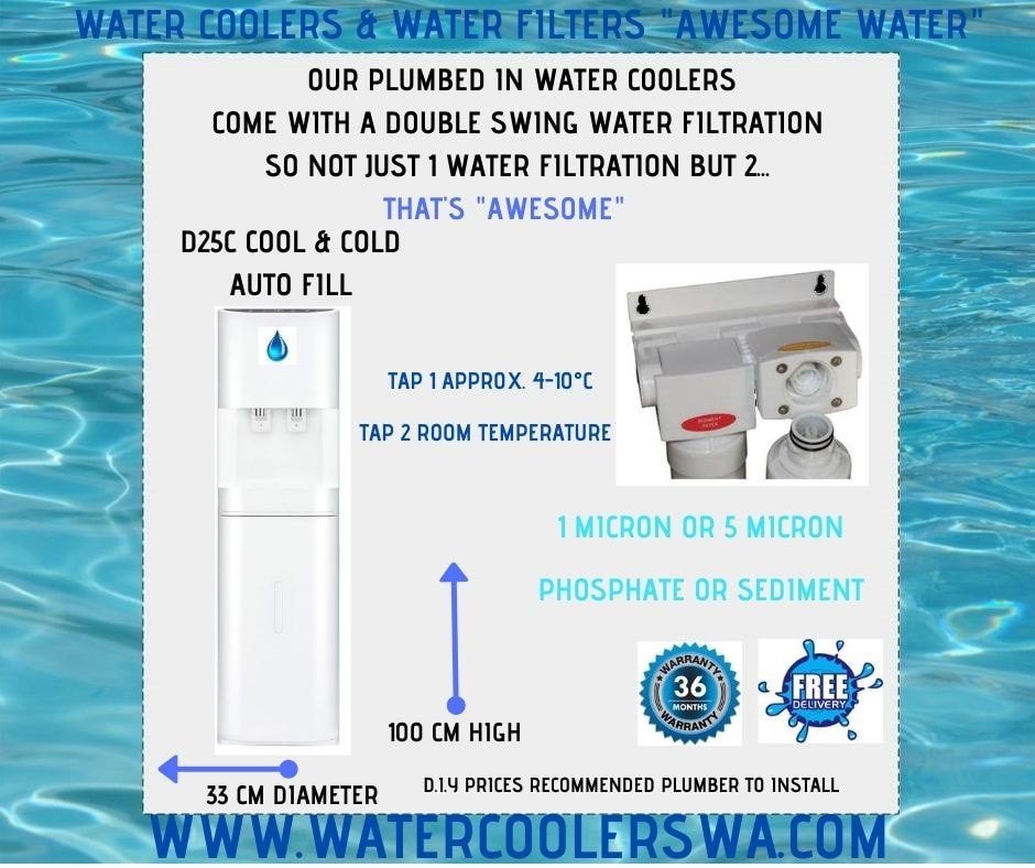 WATER COOLER WATERWORKS D25 AUTO FILL - P.O.U. (PLUMBED IN) D.I.Y PRICE