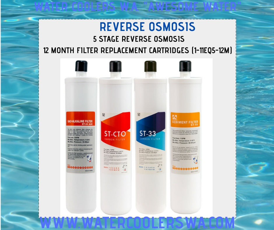 5 STAGE REVERSE OSMOSIS 12 MONTH FILTER REPLACEMENT CARTRIDGES (1-11EQ5-12M)